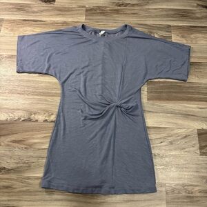 Anthropologie Daily Practice Side Twist Tee Dress Blue Size Large